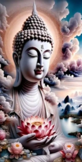 Diamond Painting Buddha mit Lotusblume